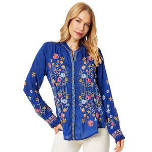 NWT Johnny Was Lolanda Embroidered Button Front Shirt